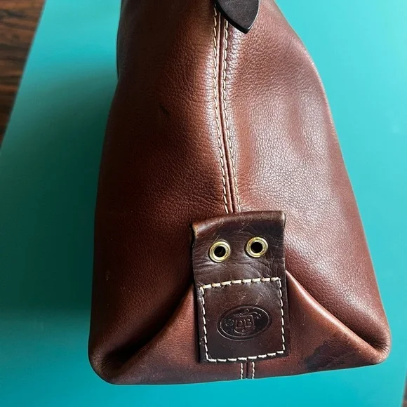 🧡Dooney & Bourke Pebbled Cowhide LEATHER DRAWSTRING purse shoulder bag Vintage! - Picture 9 of 13